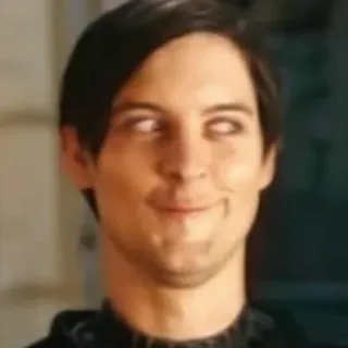 😏 Peter Parker Spider-Man Meme, Tobey Maguire, Spider-Man, Peter Parker, gracioso, expresión telegram sticker