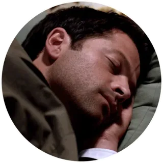 😴 Castiel Supernatural castiel, sen, śpiący, zmęczony, misha collins, supernatural telegram sticker