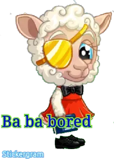😐 Ba ba bored sheep, cartoon, bored, animal, sticker telegram sticker