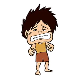😩 Cartoon, Junge, Bekümmert, Verärgert, Illustration telegram sticker