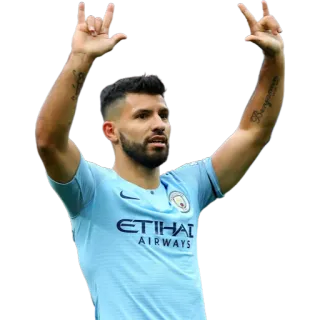 🤟 Sergio Aguero fútbol, jugador, celebración, atleta, manchester city telegram sticker