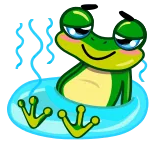 🛁 лягушка, джакузи, отдых, мультфильм, животное, зеленый, плавание whatsapp sticker