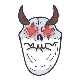 😐 Schädel, Teufel, Hörner, Cartoon, Monster telegram sticker