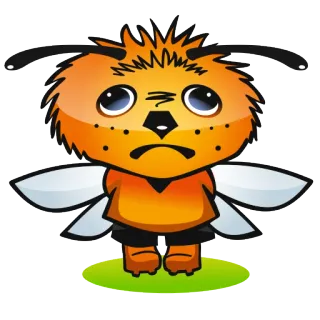 🙁 abeja, dibujo animado, animal, insecto, pegatina, ilustración telegram sticker