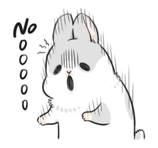 😊 Nooooo conejo, no, lindo, animal, dibujos animados, pegatina, expresión telegram sticker