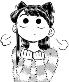 😁 Komi Shouko Komi Can't Communicate Anime, Mangá, Orelhas de gato, Fofo, Komi não consegue se comunicar, Komi Shouko whatsapp sticker
