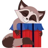 ❤️ raccoon, animal, cute, cartoon, mascot, sticker telegram sticker