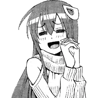 ✳️ Anime, Manga, Dibujo animado, Kawaii, Sonriendo, Feliz, Personaje, Lindo telegram sticker