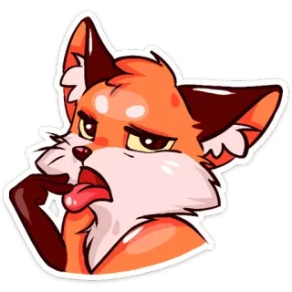 🤢 лиса, стикер, мультфильм, животное, оранжевый, милый, язык telegram sticker