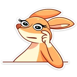 🤔 rabbit, cartoon, character, animal, cute, thinking, worried telegram sticker