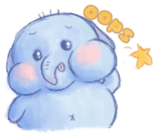 🍯 OOPS süß, Elefant, ups, Cartoon telegram sticker