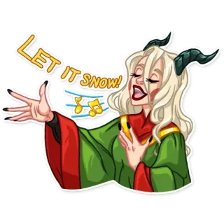 🎶 LET IT SNOW! canto, donna, diavolo, natale, neve, musical whatsapp sticker