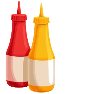 🥞 Kétchup, Mostaza, Condimentos, Comida, Botellas telegram sticker