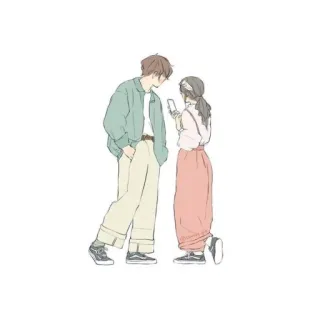 💕 pareja, citas, relación, anime, dibujos animados, casual, jóvenes adultos telegram sticker