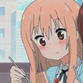 🥤 Fille anime, Dessin animé, Manger, Baguettes, Mignon telegram sticker