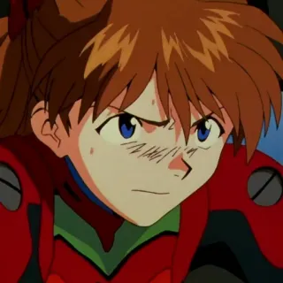 😕 Asuka Langley Soryu Neon Genesis Evangelion anime, character, redhead, evangelion, asuka, manga telegram sticker