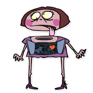 🤖 Desenho animado, Ilustração, Personagem, Adesivo, Engraçado, Estranho whatsapp sticker
