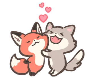 MINI Fluffy Red Fox & Friends @moe_sticker_bot telegram stickers