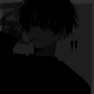 🖤 anime boy, smoking, dark, cigarette, monochrome whatsapp sticker