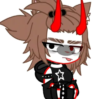 🚬 cartoon, devil, demonic, horns, anime, character telegram sticker
