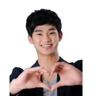 ❤ Kim Soo-hyun actor, coreano, corazón, sonrisa, entretenimiento whatsapp sticker