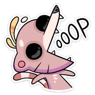 😱 ooop cartoon, monster, cute, whimsical, illustration whatsapp sticker