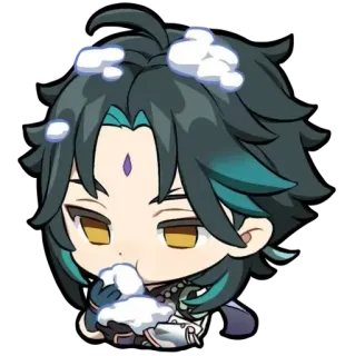🍨 Xiao Genshin Impact Anime, Spiel, Genshin Impact, Xiao, Charakter, Süß, Fanart whatsapp sticker