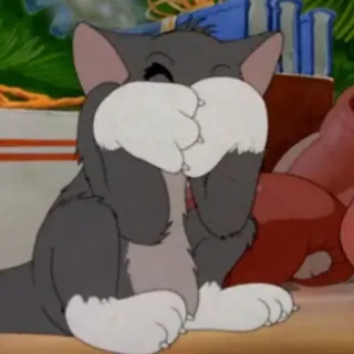 🙈 Tom Tom and Jerry cartoon, cat, sad, crying, hiding telegram sticker