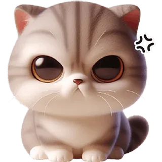 😤 gato, enojado, dibujo animado, lindo, sticker, mascota, felino telegram sticker