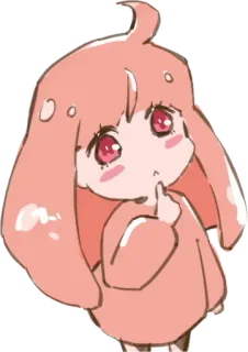🤔 Cartoon, Pink, Anime, Kawaii, Süß, Figur telegram sticker
