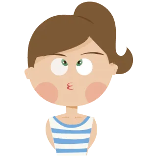 🙃 wanita, kartun, wajah, gadis, orang, ilustrasi telegram sticker