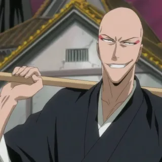 😏 Ikkaku Madarame Bleach anime, manga, bald, smile, ikkaku madarame, bleach telegram sticker