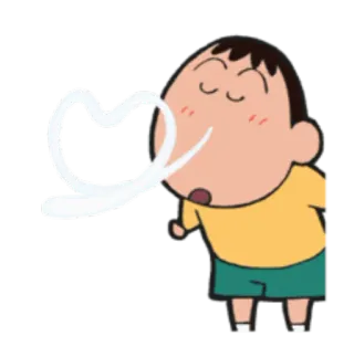 😪 Shin-chan Crayon Shin-chan Anime, Dibujos animados, Shin-chan, Crayon Shin-chan, Besando, Beso telegram sticker
