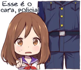 👮 Esse é o cara, policial Anime, Polizei, Cartoon, Mädchen, Uniform telegram sticker