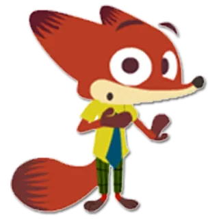😳 fox, animal, cartoon, character, cute, illustration telegram sticker