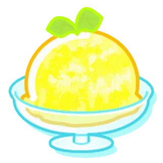 😊 helado, postre, dulce, amarillo, comida, tazón, helado whatsapp sticker