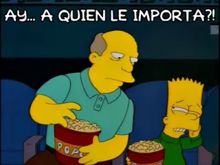 💤 Bart Simpson The Simpsons AY... A QUIEN LE IMPORTA?! シンプソンズ, バート・シンプソン, 映画館, ポップコーン, 漫画, アニメ, テレビ番組 telegram sticker