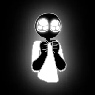 🌟 character, black, white, glowing, simple, abstract telegram sticker