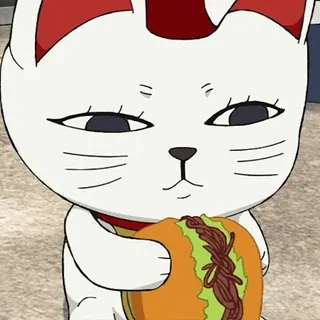 😋 แมว, สัตว์, การ์ตูน, คาวาอิ, น่ารัก, เบอร์เกอร์ telegram sticker