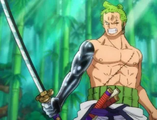🧩 Zoro One Piece Anime, Spade, Combattente, Guerriero, Manga telegram sticker