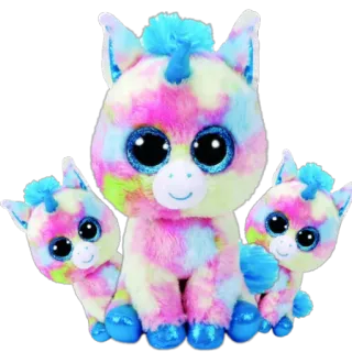 😍 plushie, unicorn, toy, animal, cute, stuffed animal, colorful telegram sticker