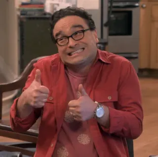 👍 Leonard Hofstadter The Big Bang Theory leonard hofstadter, big bang theory, comedy, thumbs up, sitcom, tv show telegram sticker