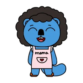 👩‍🏫 mama cartoon, apron, cute, animal, beaver, mama, heart telegram sticker