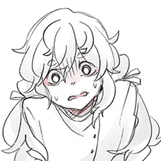 😰 Anime, Mädchen, Angst, Verängstigt, Anime Mädchen, Besorgt, Cartoon, Comic whatsapp sticker