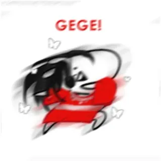 🥢 GEGE! cartoon, animated, text, butterflies telegram sticker