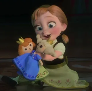 🤩 Anna Frozen cartoon, girl, disney, frozen, anna, doll telegram sticker