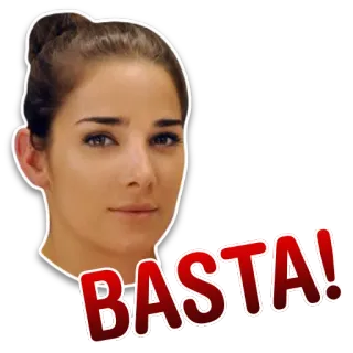 😧 BASTA! стоп, достаточно, лицо, женщина telegram sticker