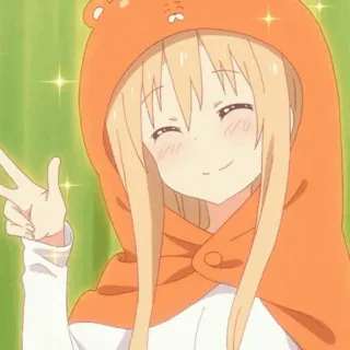 ✨ Umaru Doma Himouto! Umaru-chan Anime, Umaru, Signo de la paz, Kawaii, Lindo, Manga telegram sticker