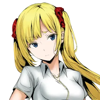 🤨 Аниме, Девушка, Блондинка, Портрет, Персонаж, Женщина telegram sticker