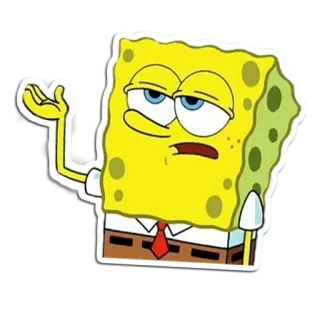 🧽 SpongeBob SquarePants Спанч Боб, Мультфильм, Nickelodeon, Смешной, Персонаж, Жест, В замешательстве telegram sticker
